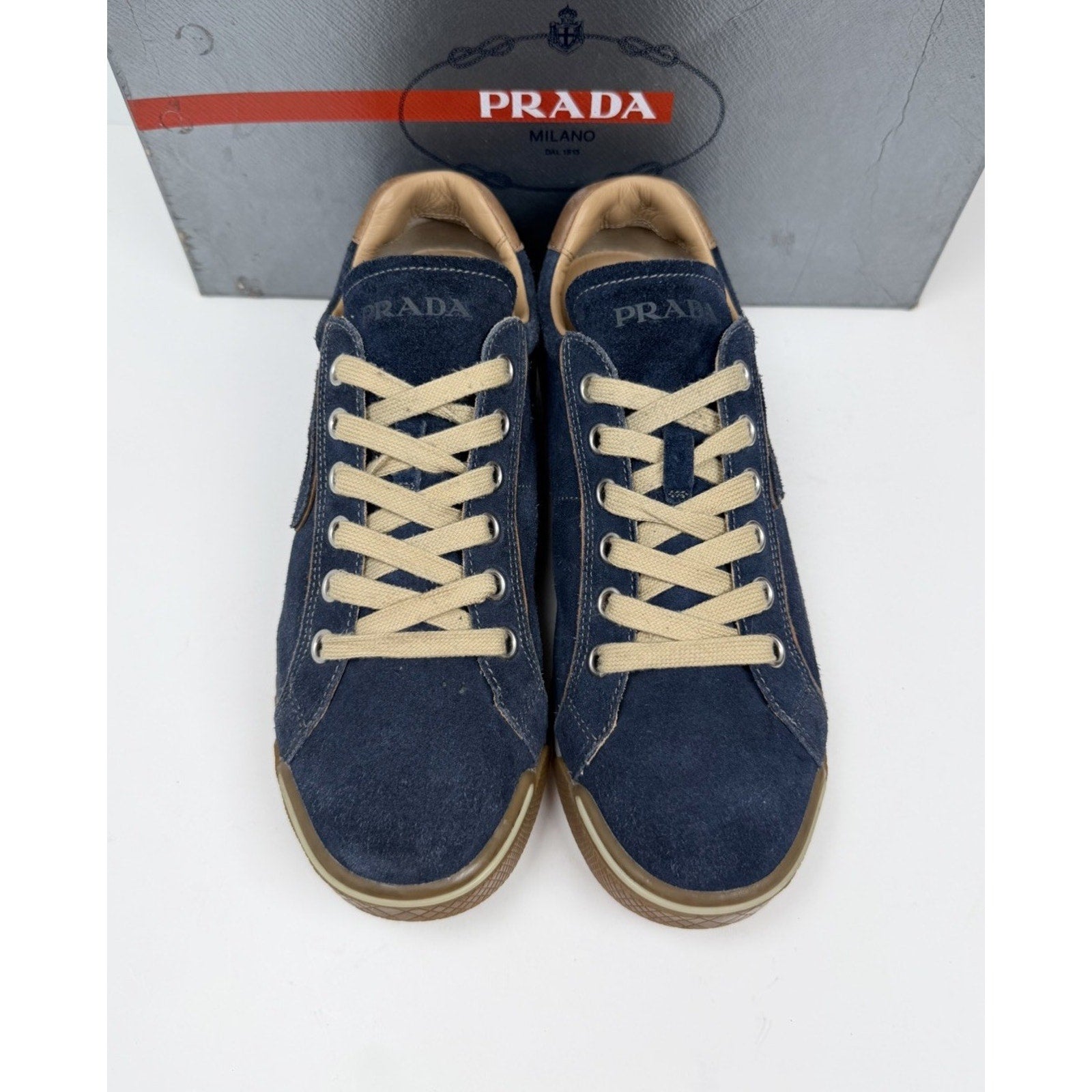 Size 6.5UK/7.5US - Prada Sport Blue Suede