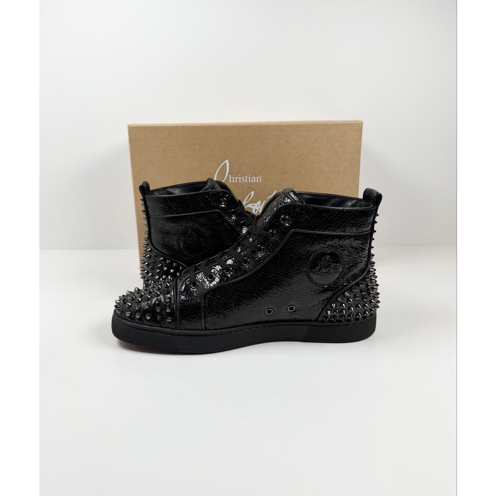 Size 13 - Christian Louboutin Spike Black High Top