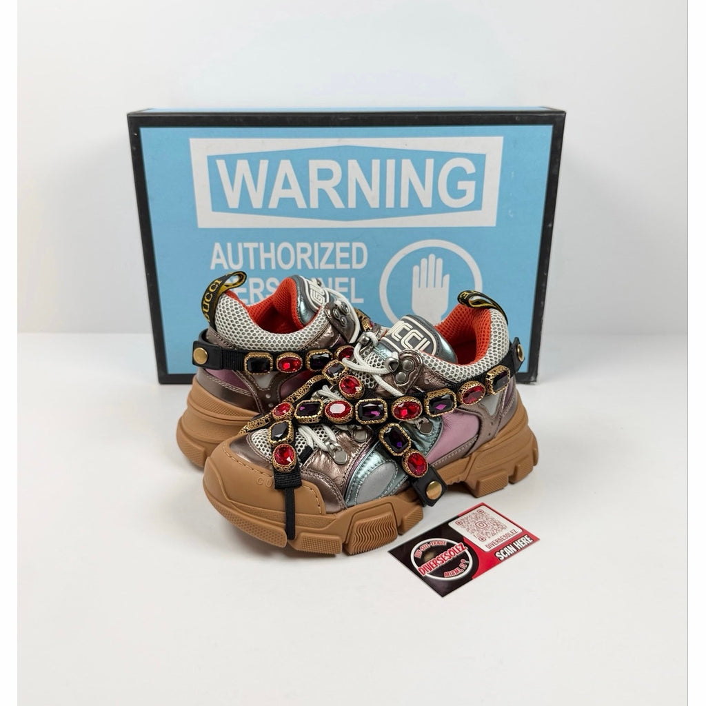 Size 35/5 - Gucci Flashtrek Removable Crystals NEW