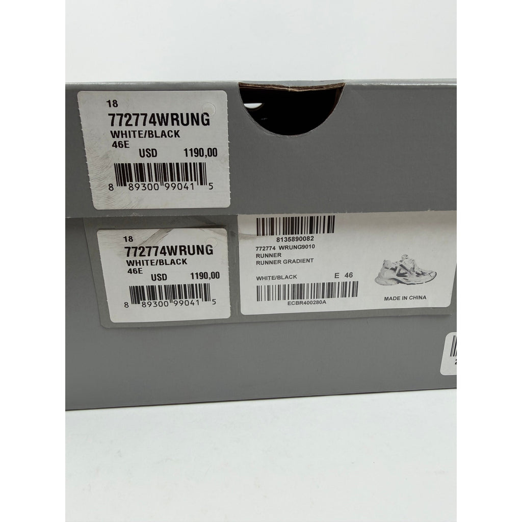 Size 46EU/13US - Balenciaga Runner White Black NEW