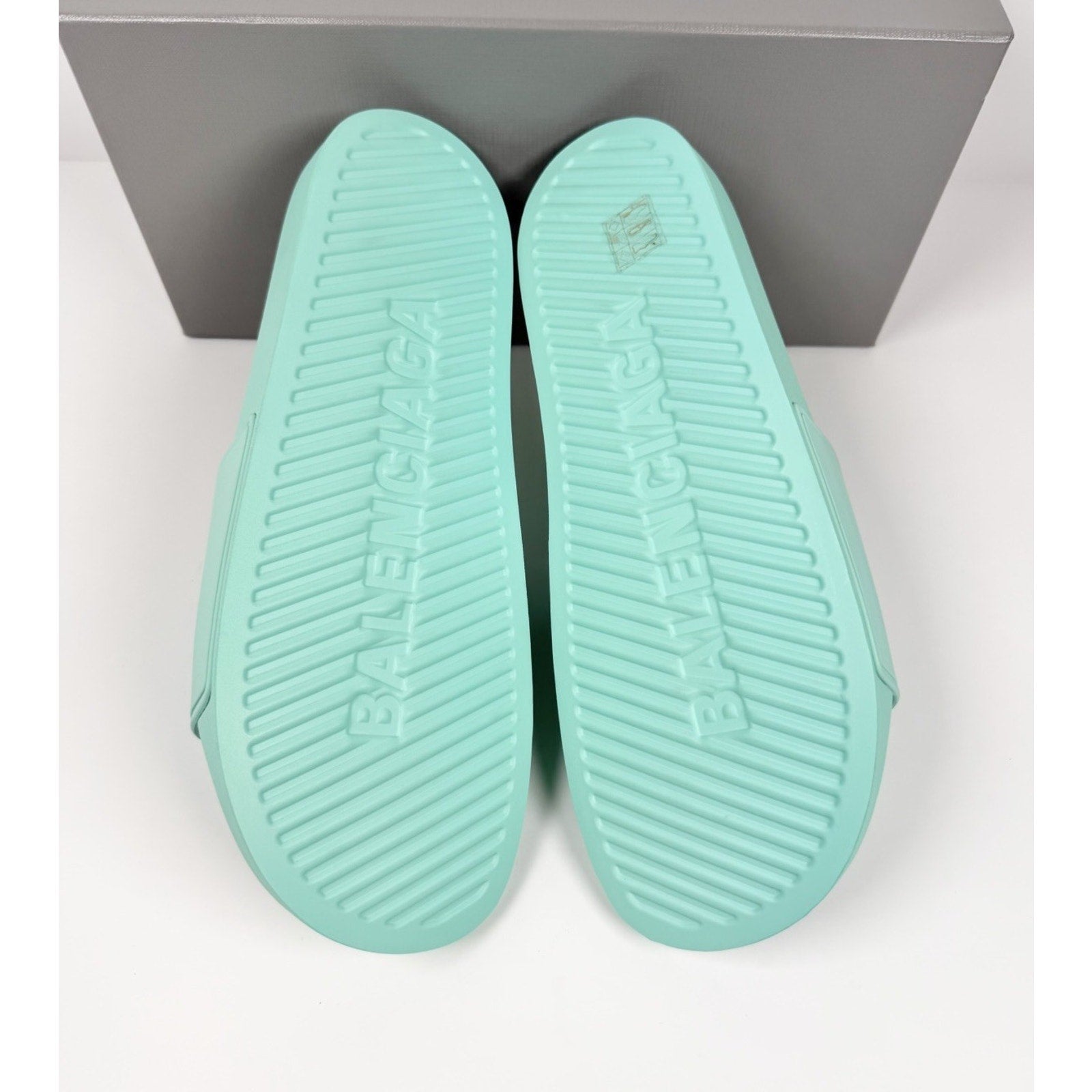Size 11 - Balenciaga Mint Rubber Pool Sandals NEW!