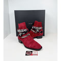Size 8.5US - Amiri Chain Link Bandana Boots Merlot NEW