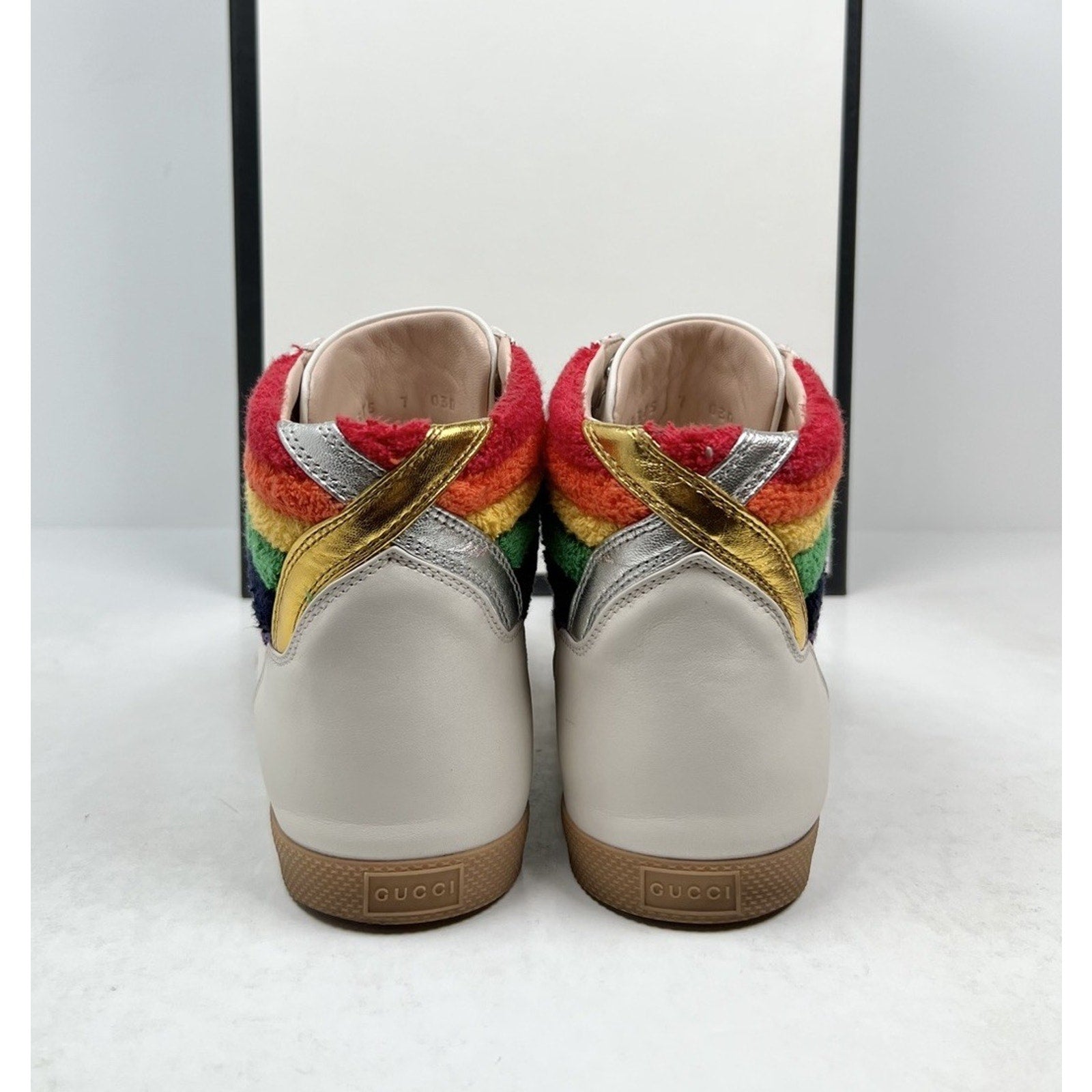 Size 7G/7.5US - Gucci Rainbow Collar Leather High