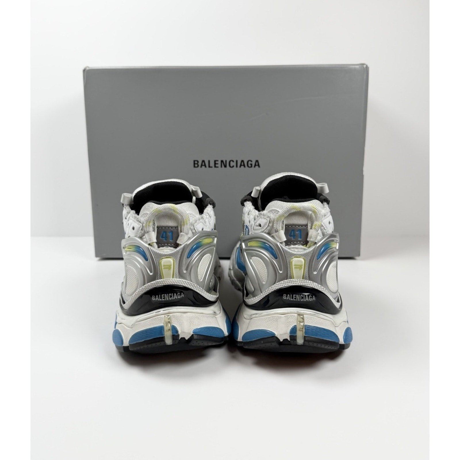 Size 41EU/8US - Balenciaga Runner White Yellow Blue NEW!