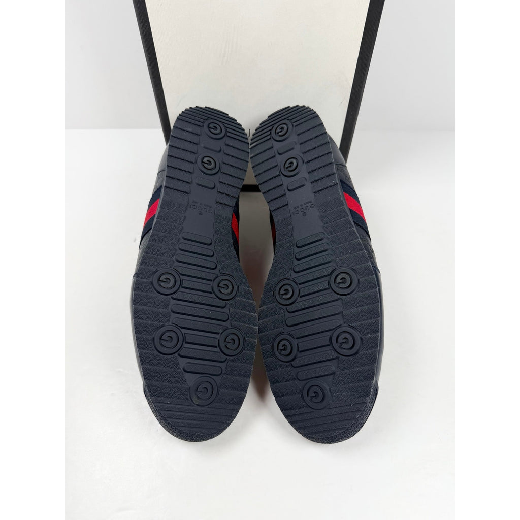 Size 10.5US - Gucci Guccissima Leather Web Low Top