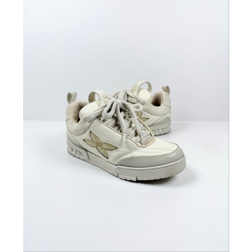 Size 8UK/9US - Louis Vuitton White Leather Skate