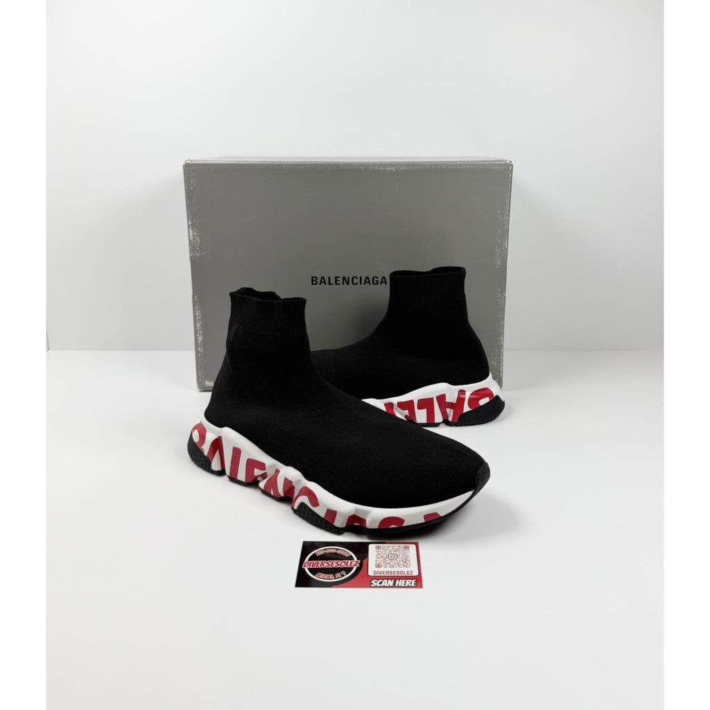 Size 41EU/8US - Balenciaga Speed Black Red Graffiti NEW