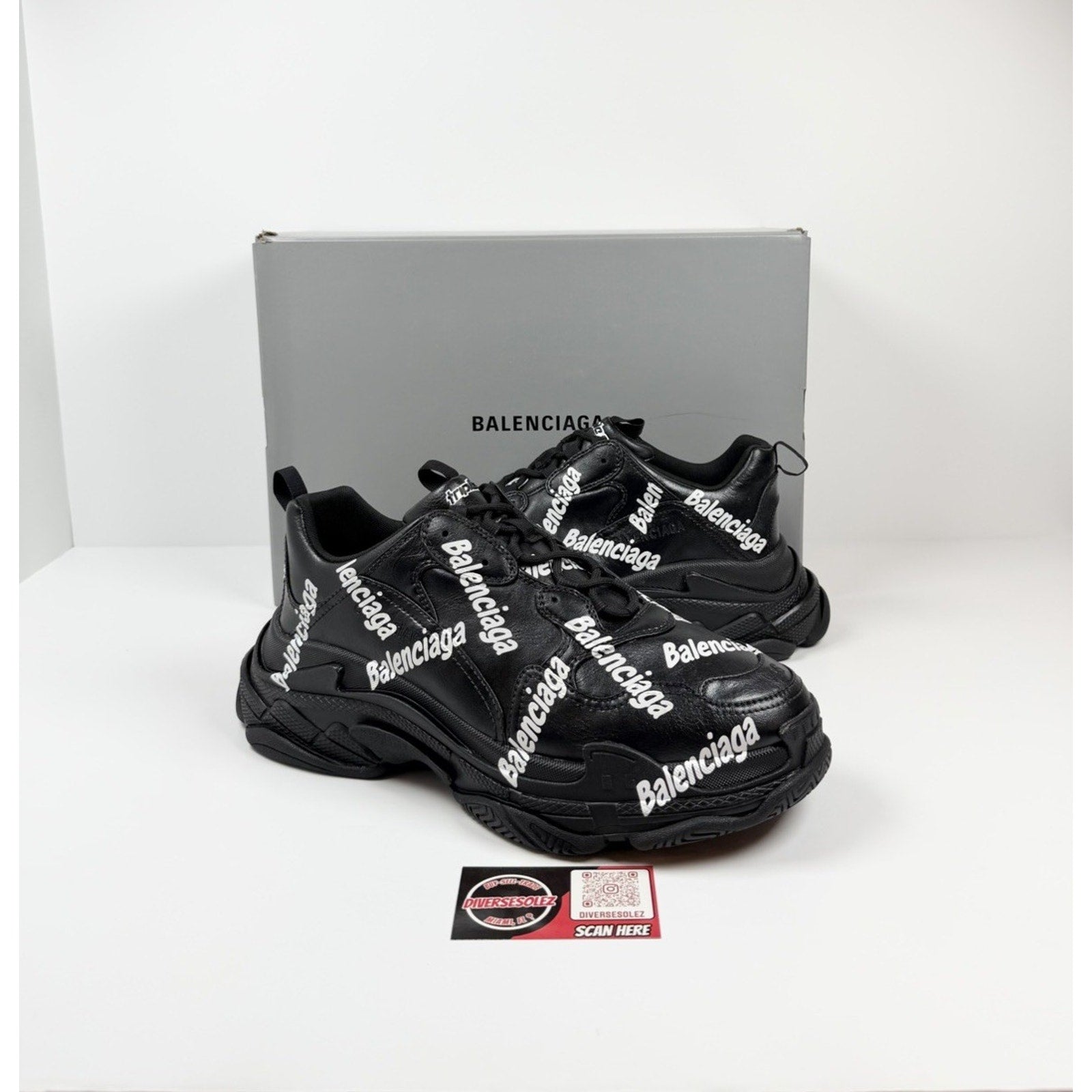 Size 46EU/13US - Balenciaga Triple S All Over Black NEW