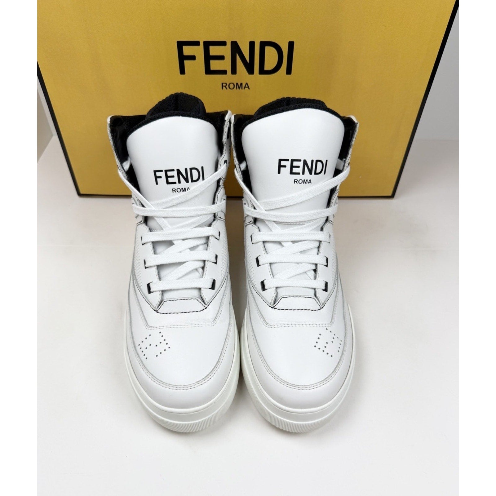Size 8UK/9US - Fendi Vitello Logo Leather High Like New