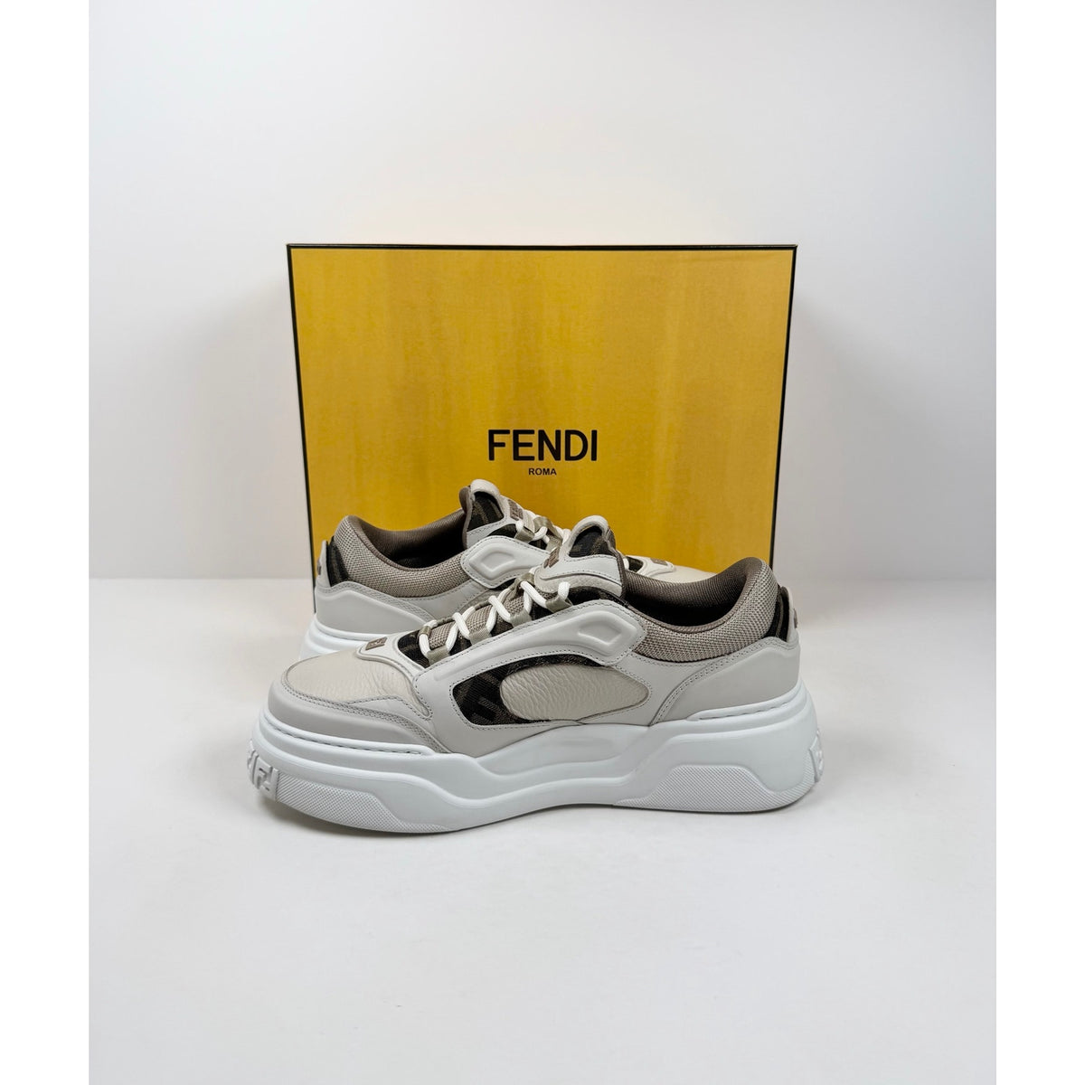 Size 7UK/8US - Fendi Force White Sneakers