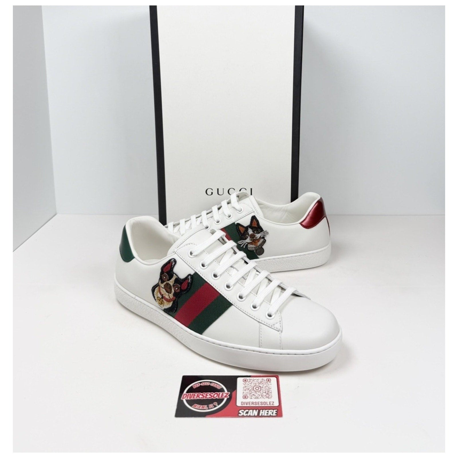 Size 7G/7.5US - Gucci Ace Leather Sneakers NEW