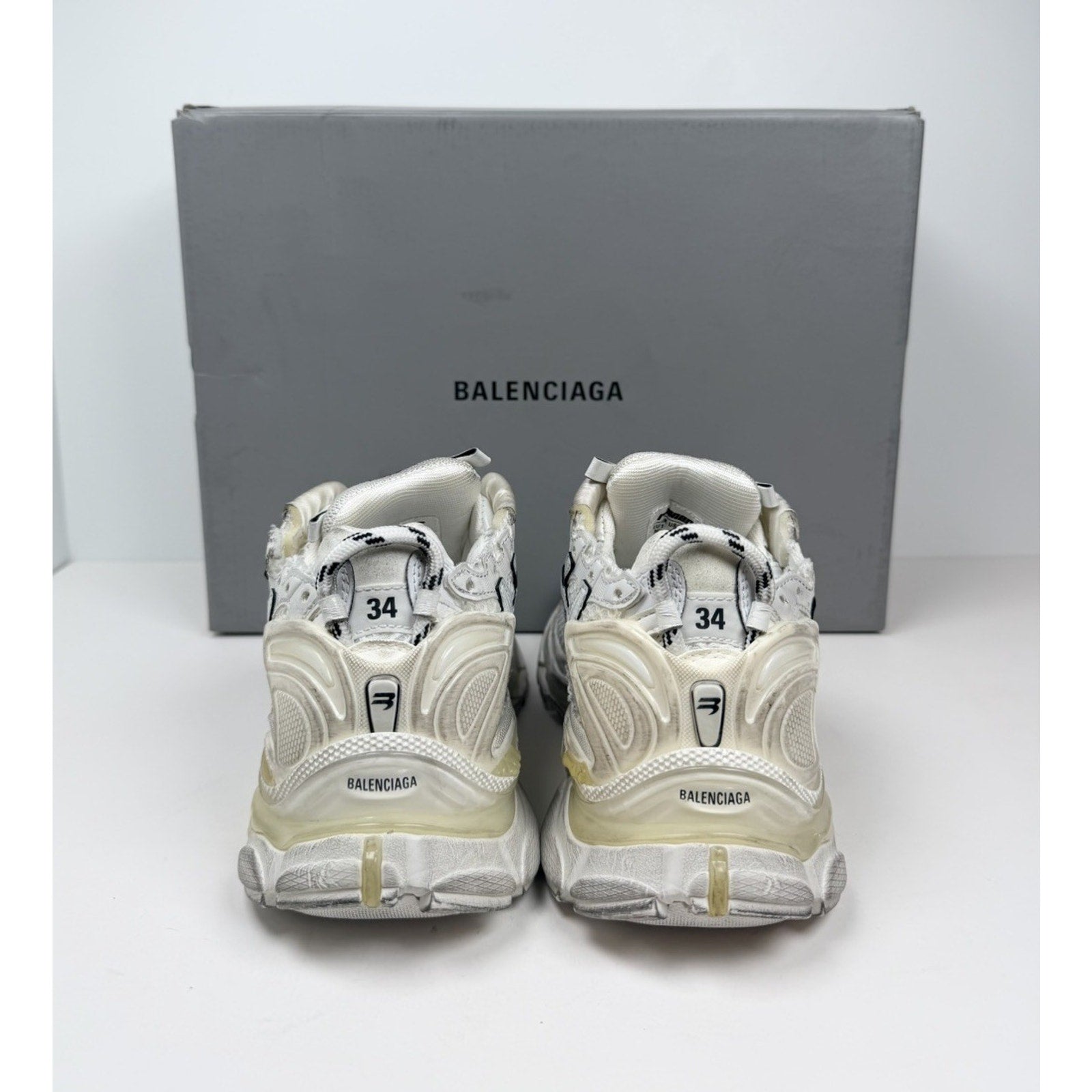 Size 34EU/4W - Balenciaga Runner White Distressed NEW