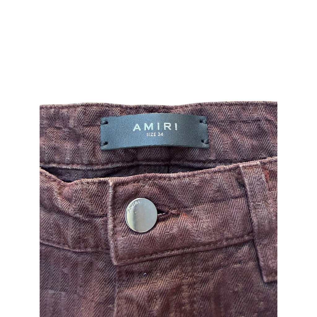 Size 34 - Amiri Jacquard Burgundy Carpenter Jeans