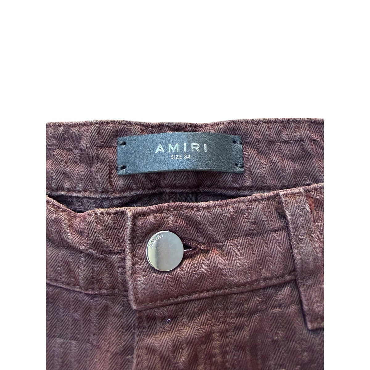 Size 34 - Amiri Jacquard Burgundy Carpenter Jeans