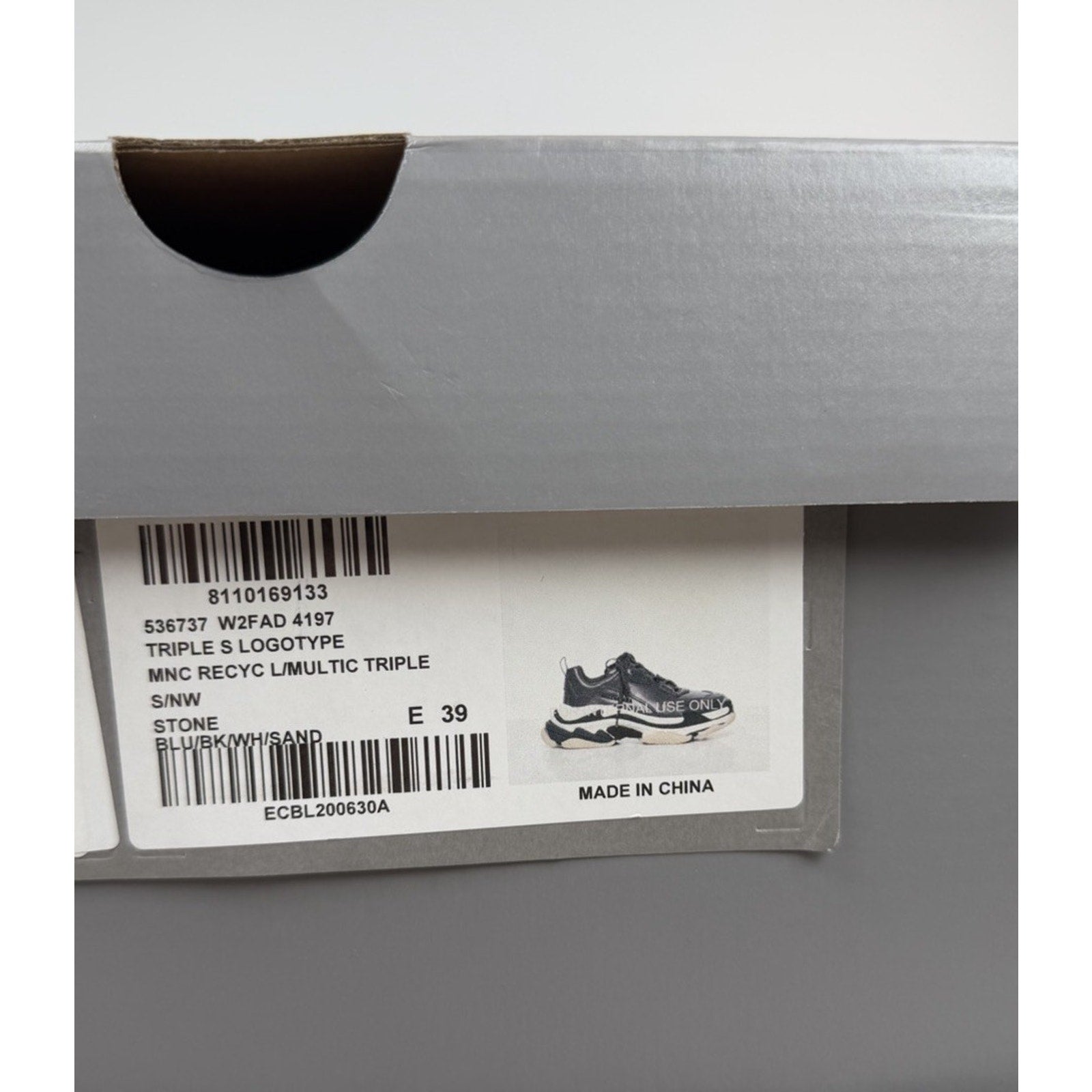 Size 39EU/6US - Balenciaga Triple S Stone Blue NEW