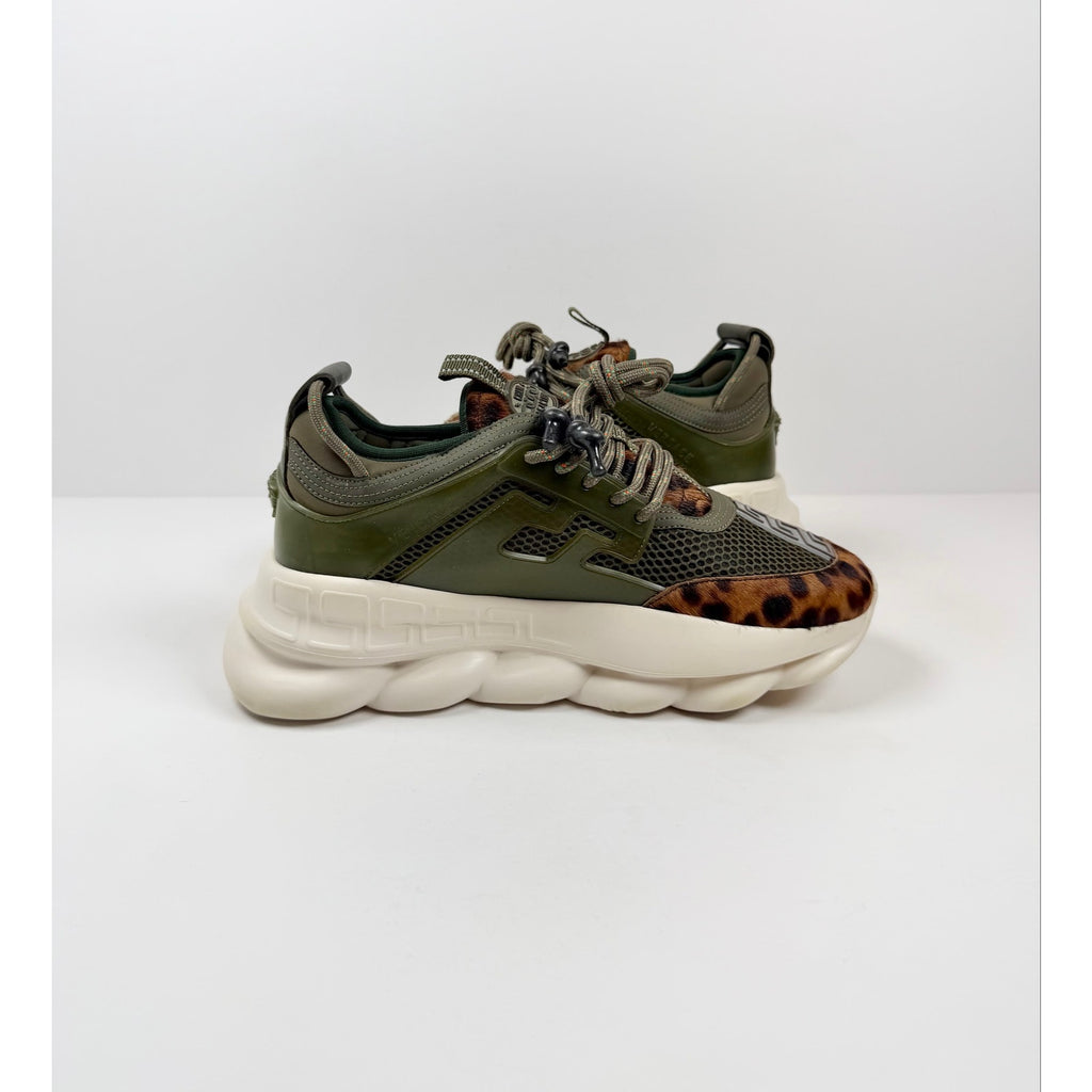 Size 42EU/9US - Versace Chain Reaction Olive Leopard