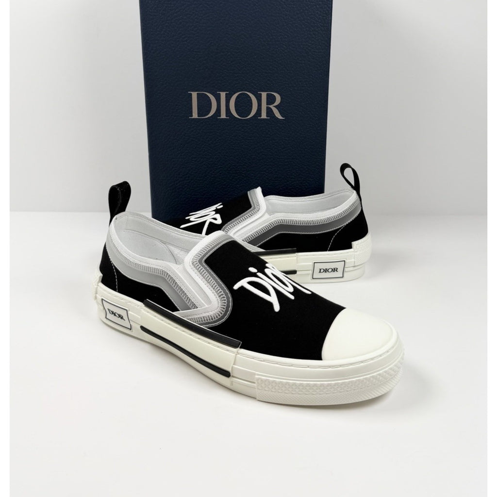 Size 41EU/8US - Dior Slip On Black White Sneakers NEW