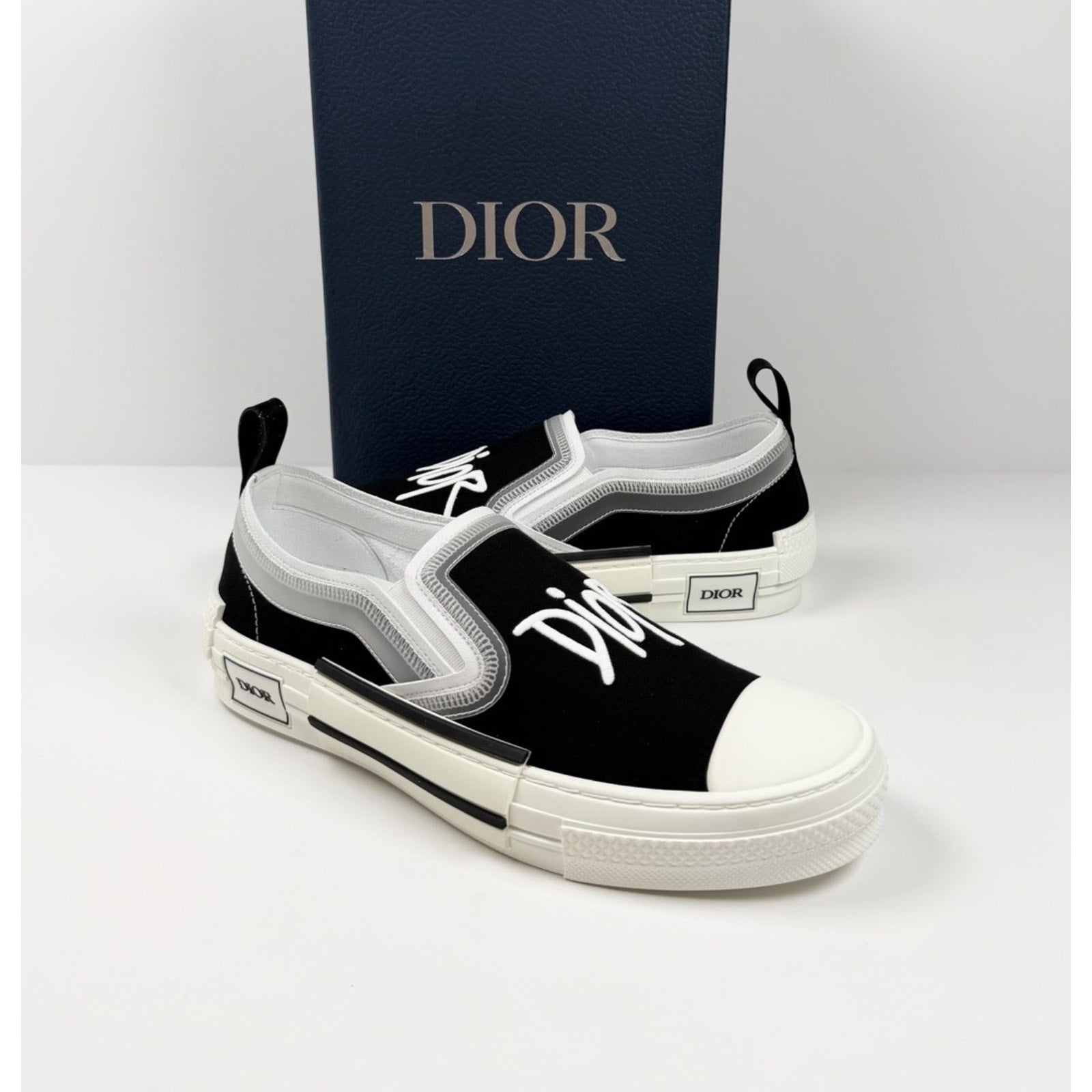 Size 41EU/8US - Dior Slip On Black White Sneakers NEW