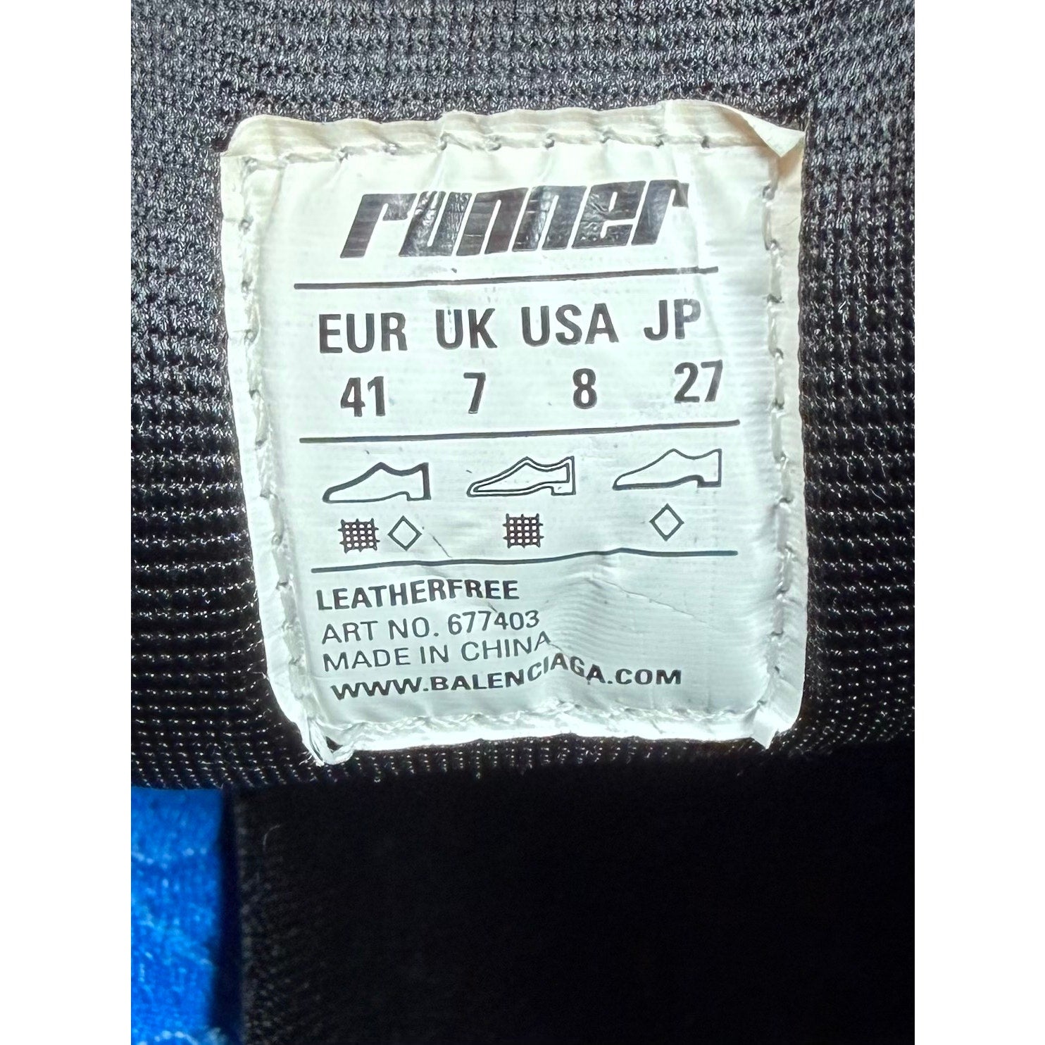 Size 41EU/8US - Balenciaga Runner Blue White