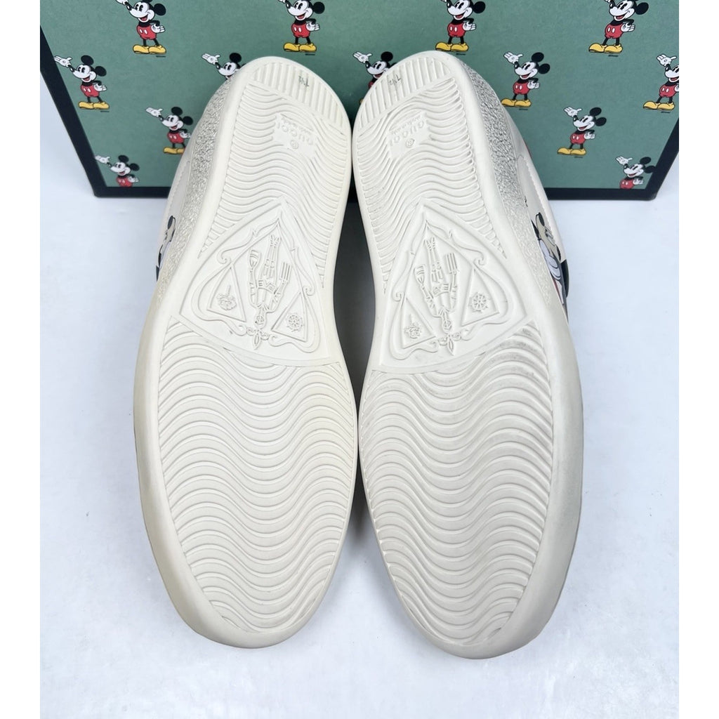 Size 8US - Gucci Ace x Disney “Mickey” Ivory Leather NEW