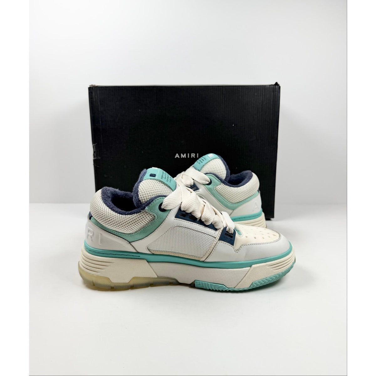 Size 44EU/11US - Amiri MA-1 White Light Blue