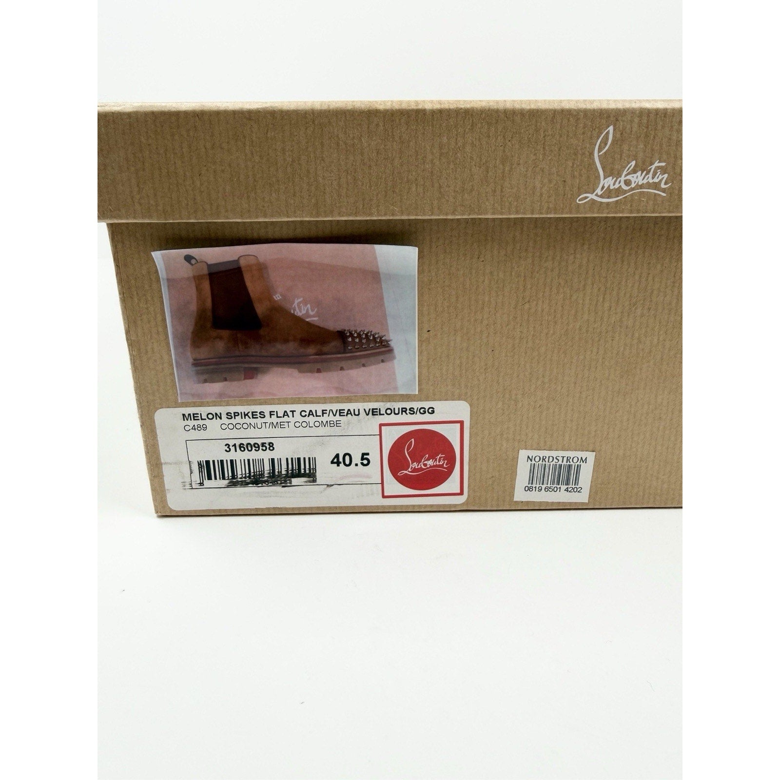 Size 7.5US - Christian Louboutin Melon Spikes Boots NEW