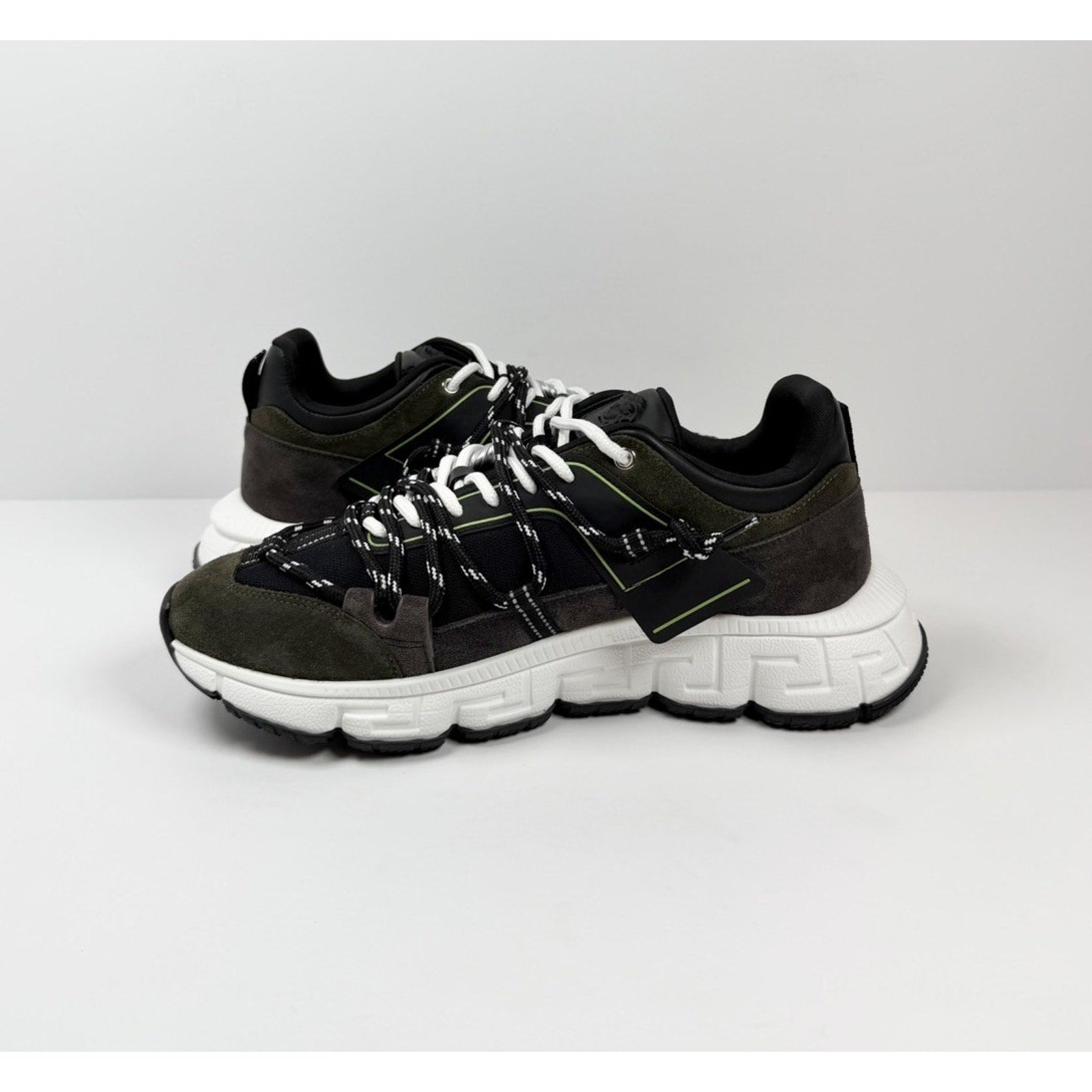 Size 46.5EU/13.5US - Versace Trigreca Olive Green NEW!