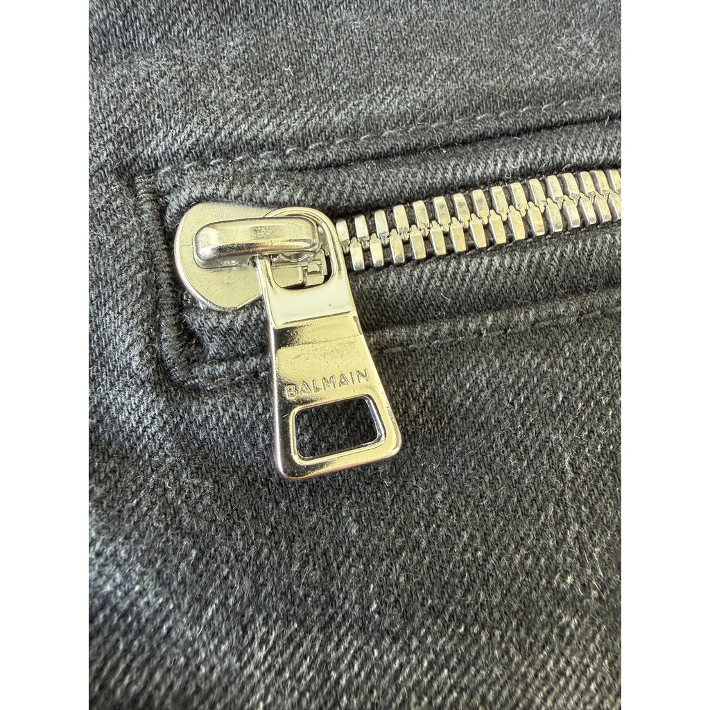 Size 32 - Balmain Biker Denim Distressed Jeans