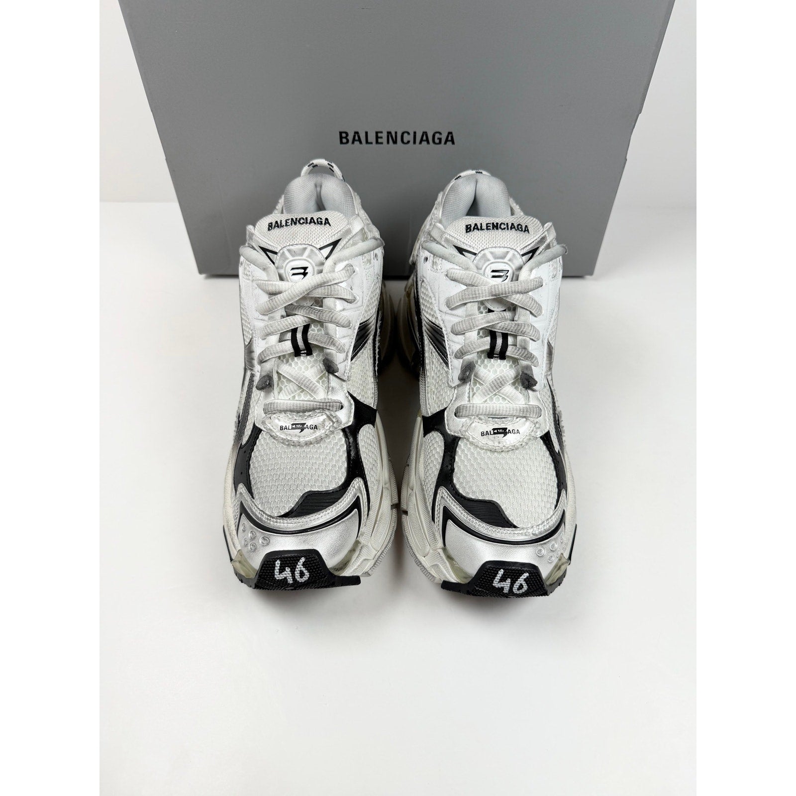 Size 46EU/13US - Balenciaga Runner White Black NEW