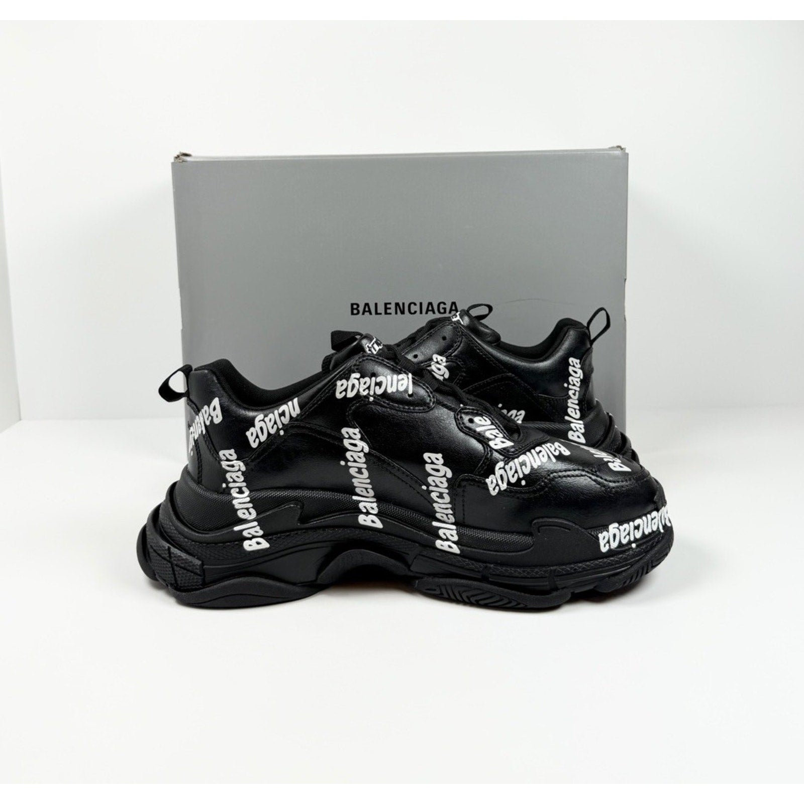 Size 46EU/13US - Balenciaga Triple S All Over Black NEW