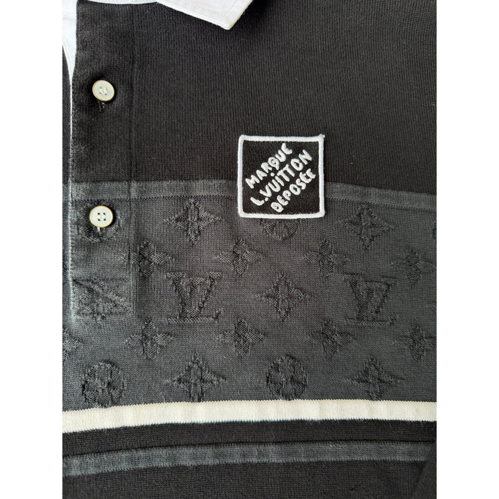 Size XL Fits L - Louis Vuitton Jaquard Polo Long Sleeve