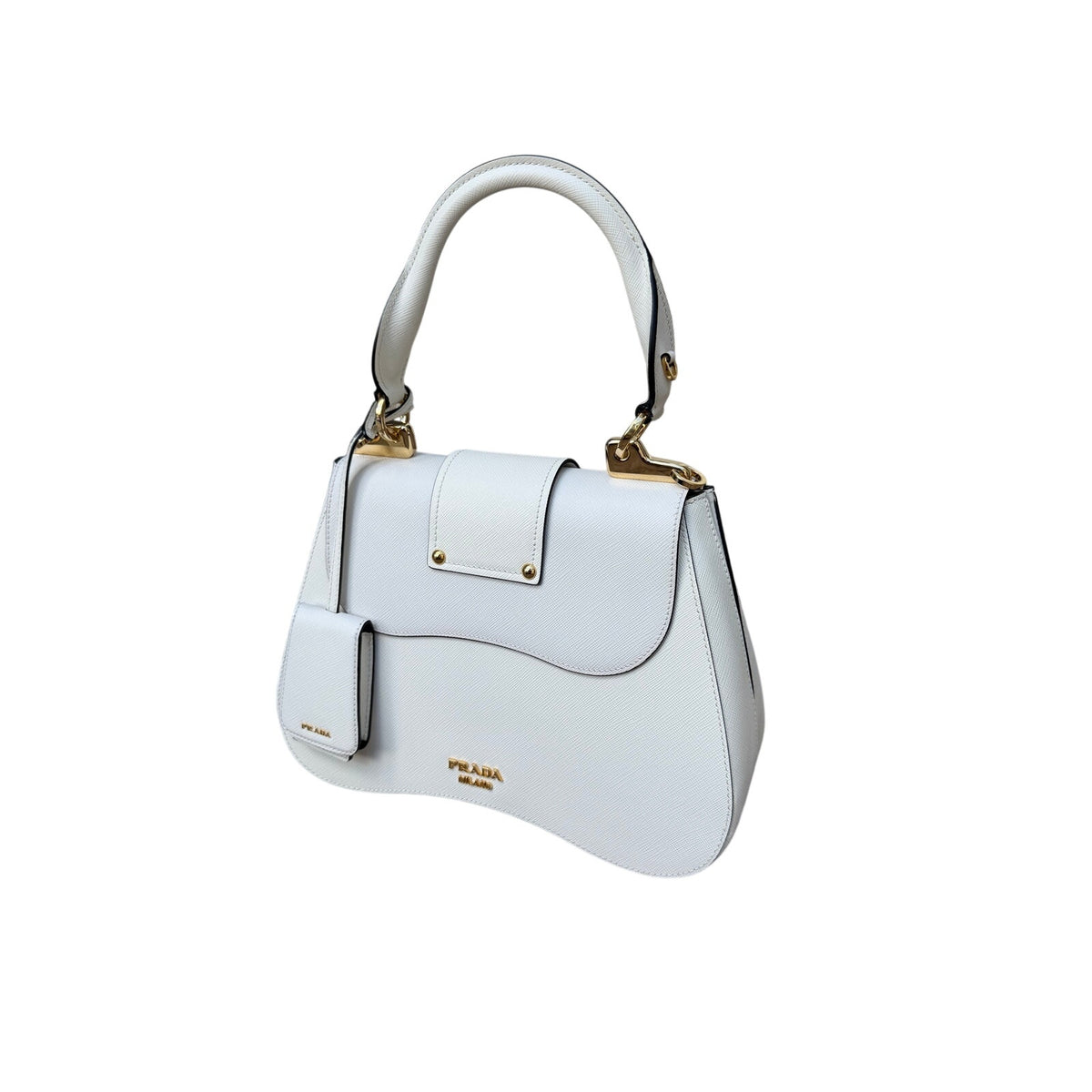 Prada Lux Leather Top Handle Crossbody Bag NEW