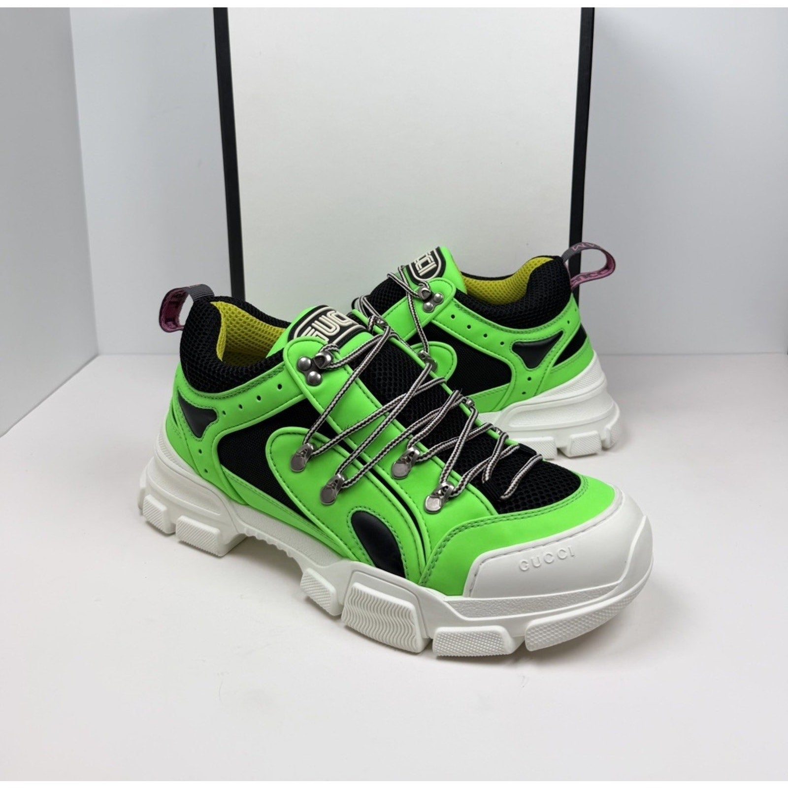 Size 10US - Gucci Flashtrek Neon Green NEW