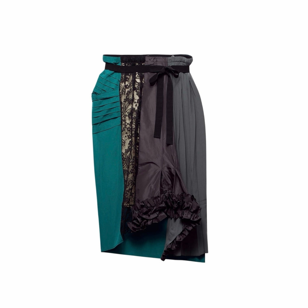 Size EU 40/Small/4US - Prada Technical taffeta patchwork skirt NEW