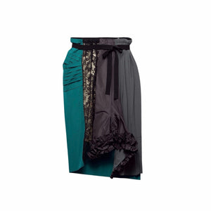 Size EU 40/Small/4US - Prada Technical taffeta patchwork skirt NEW