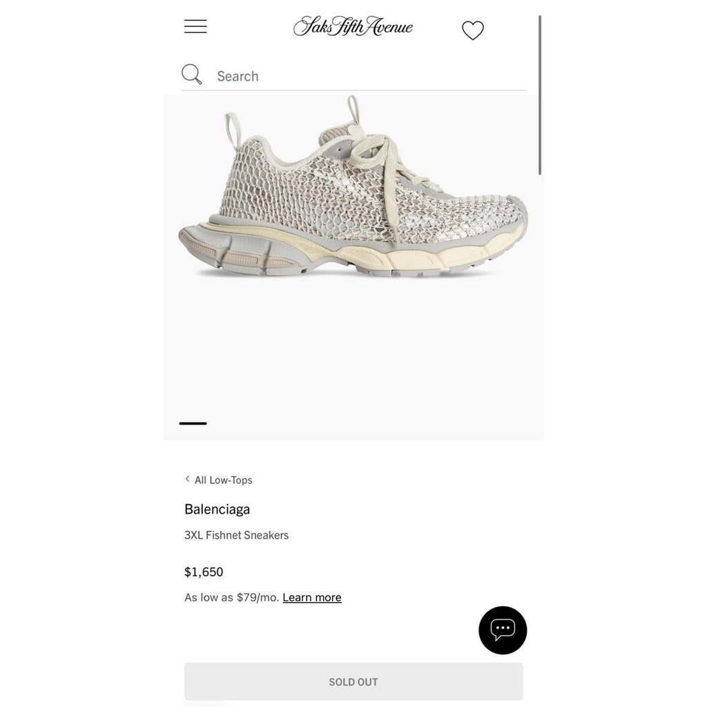 Size 41EU/8US - Balenciaga 3XL Fishnet NEW/RETAIL $1,650