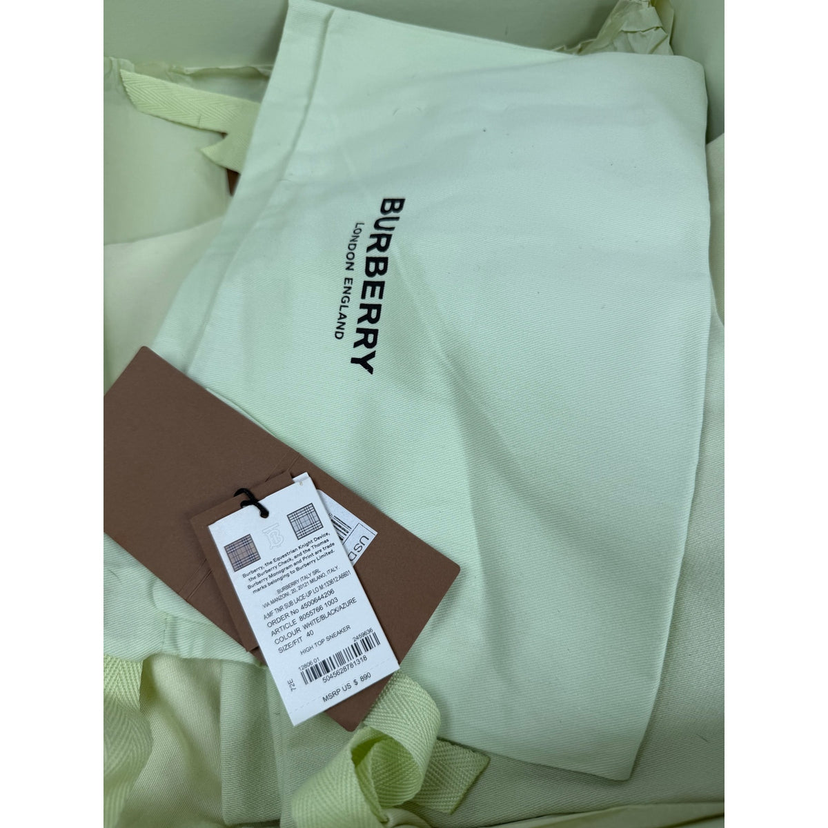 Size 40EU/7US - Burberry High Top Black Blue