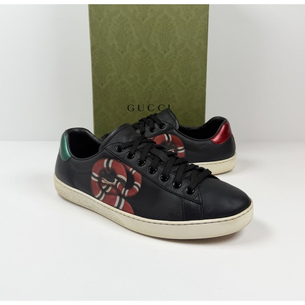 Size 8US - Gucci Ace Kingsnake Leather Sneakers