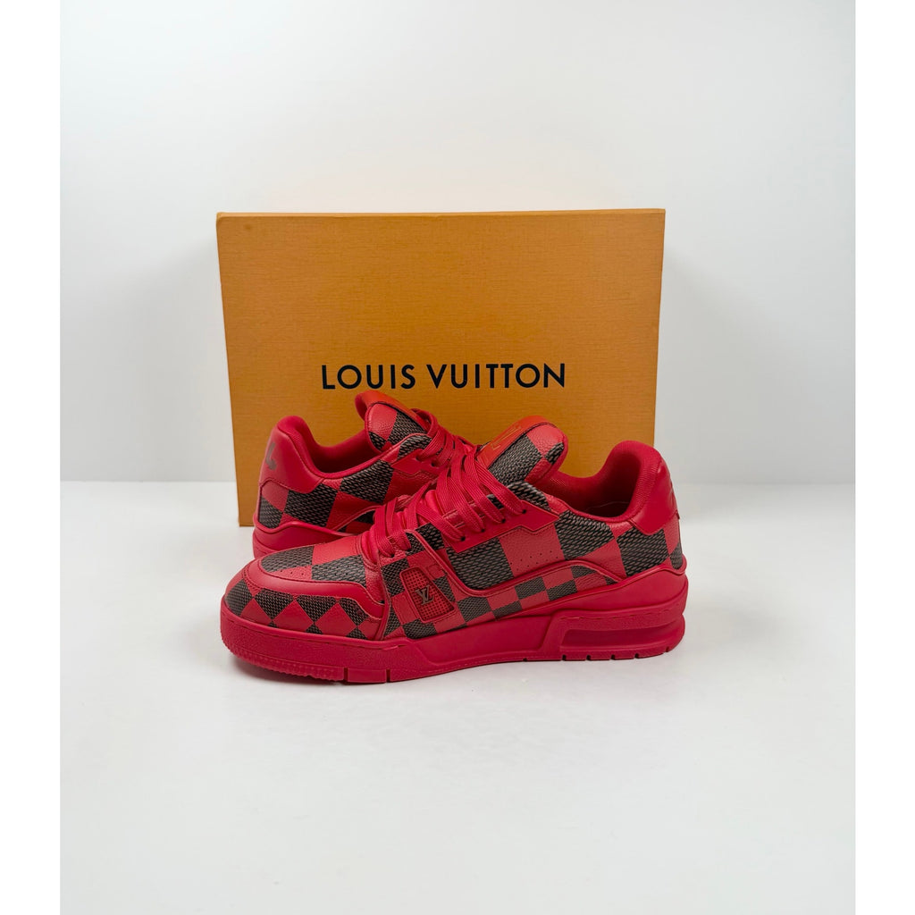 Size 6LV/7US - Louis Vuitton Damier Red Trainer NEW