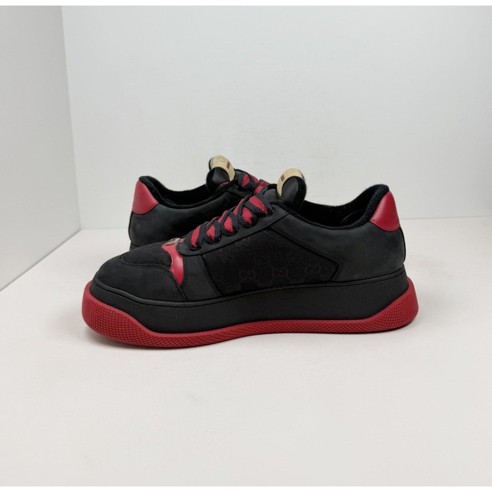 size 11.5US - Gucci Double Screener GG Black Red