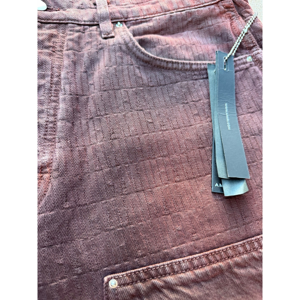 Size 34 - Amiri Jacquard Burgundy Carpenter Jeans