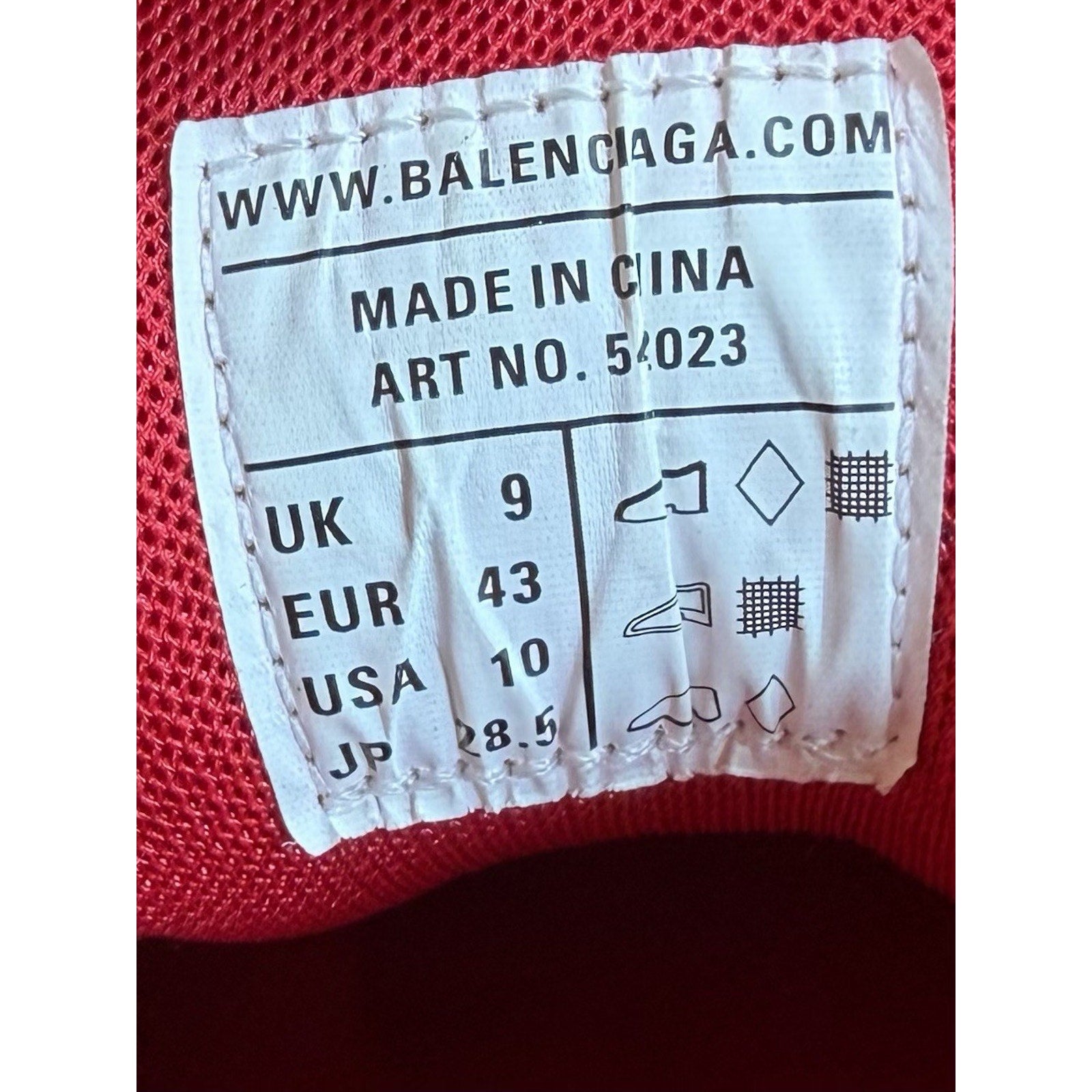 Size 43EU/10US - Balenciaga Track Red Sneakers