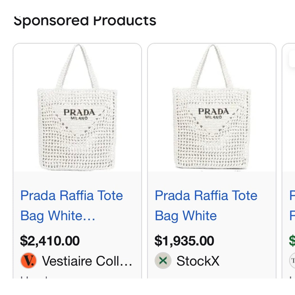 Prada Raffia Tote Bag White NEW