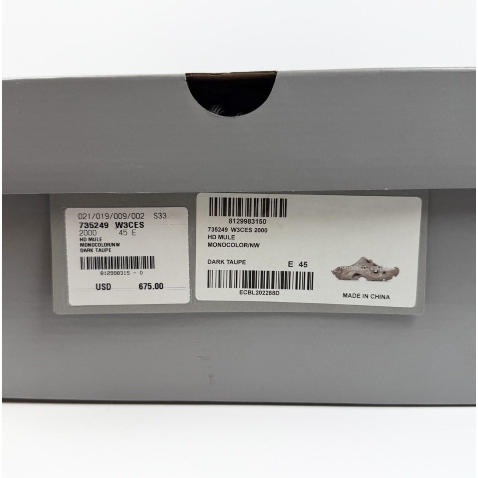 Size 45EU/12US - Balenciaga HD Mule Slip On Taupe NEW!