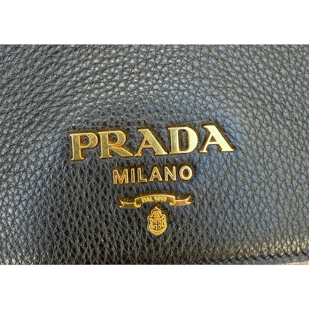 Prada Vitello Daino Double Strap Flap Crossbody Bag NEW