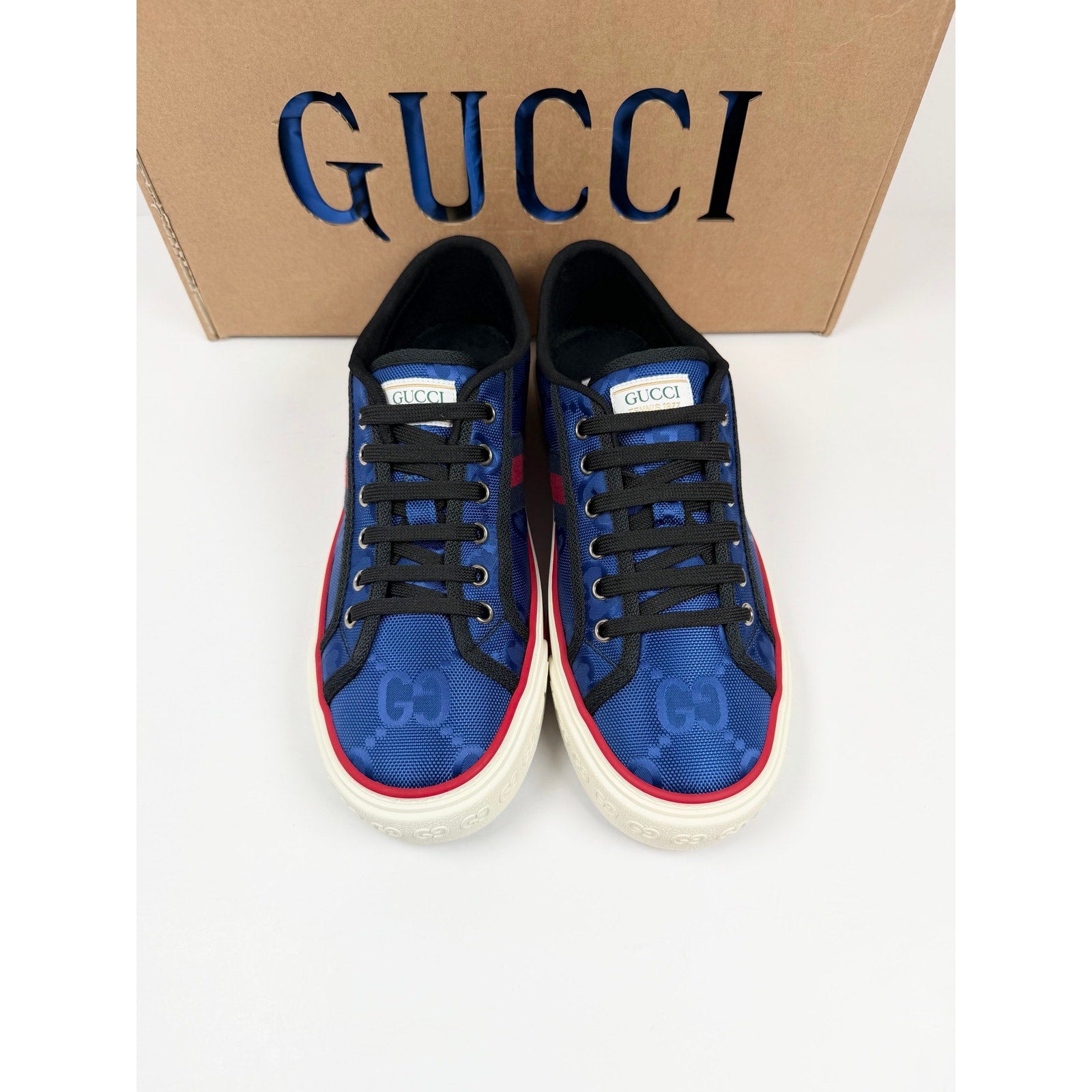 Size 8US - Gucci 1977 Blue Low Top Sneakers NEW