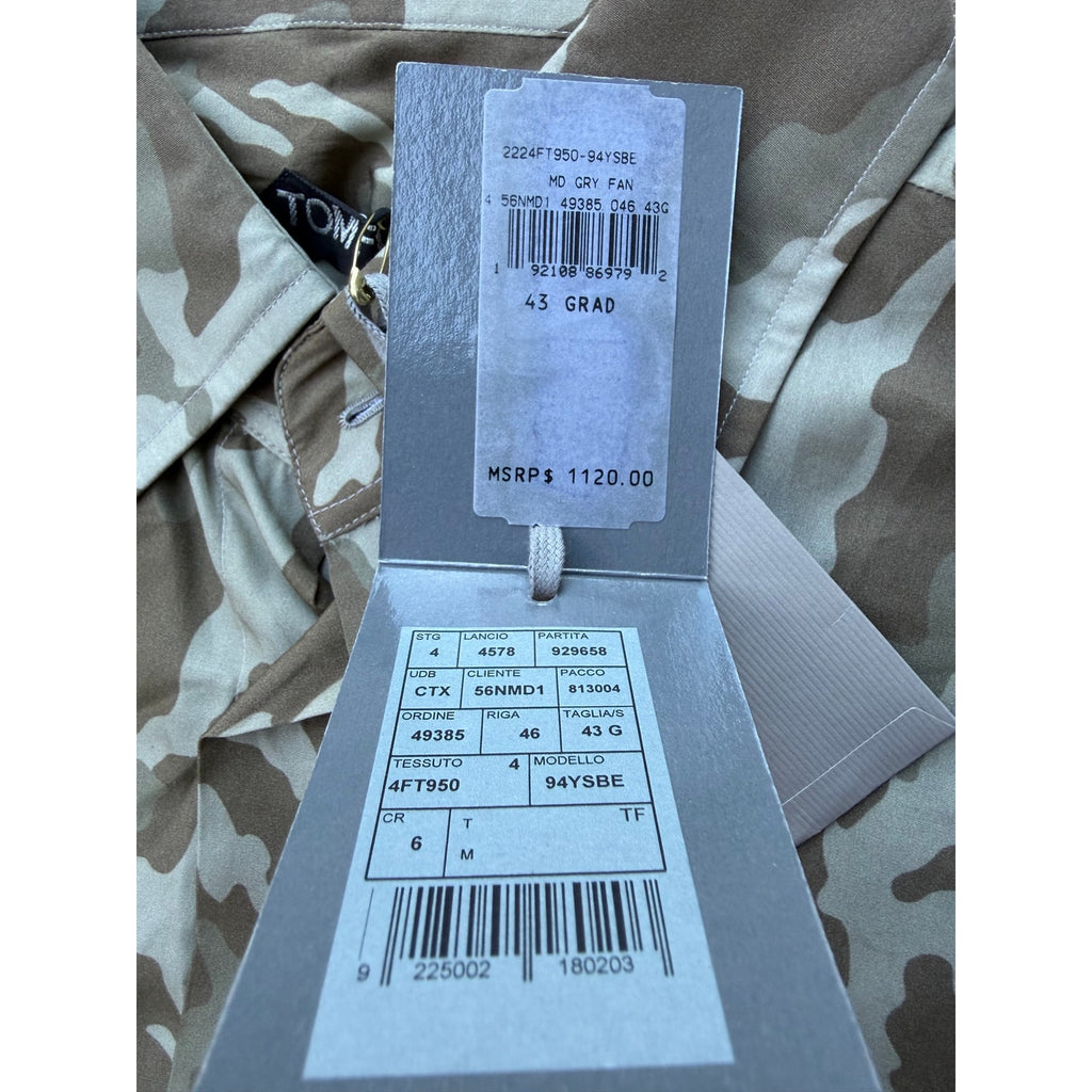 Size XL - Tom Ford Camo Long Sleeve Shirt NEW