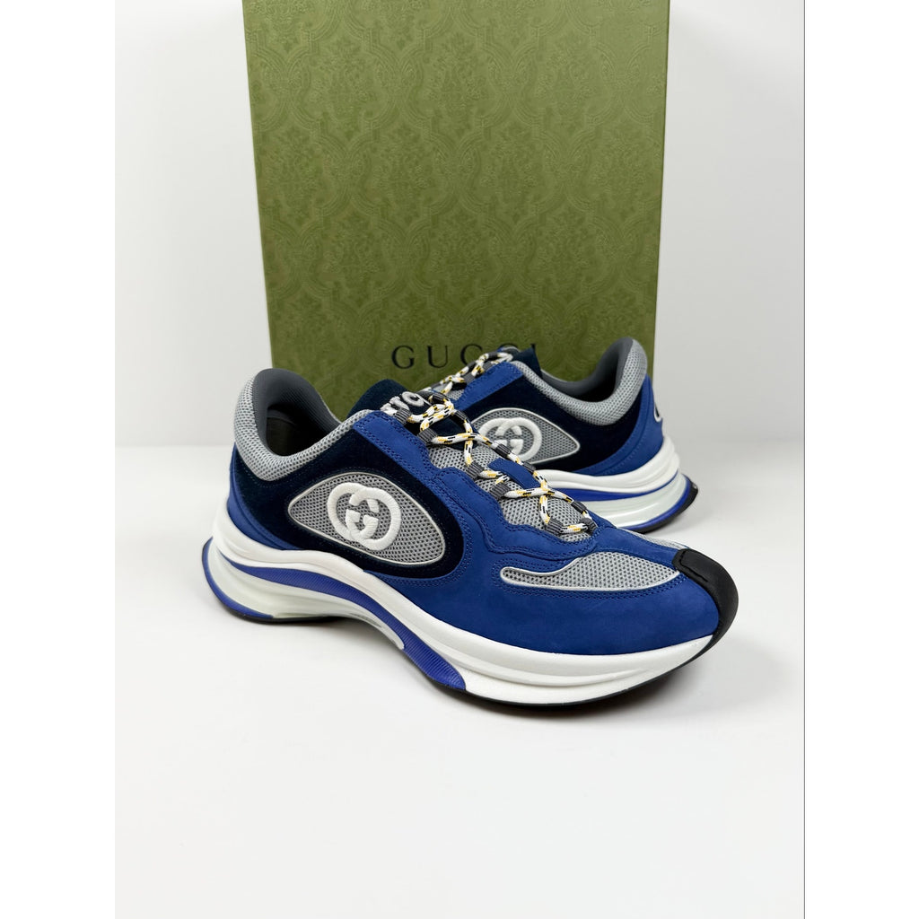 Size 8.5US - Gucci Run Sneaker Blue NEW