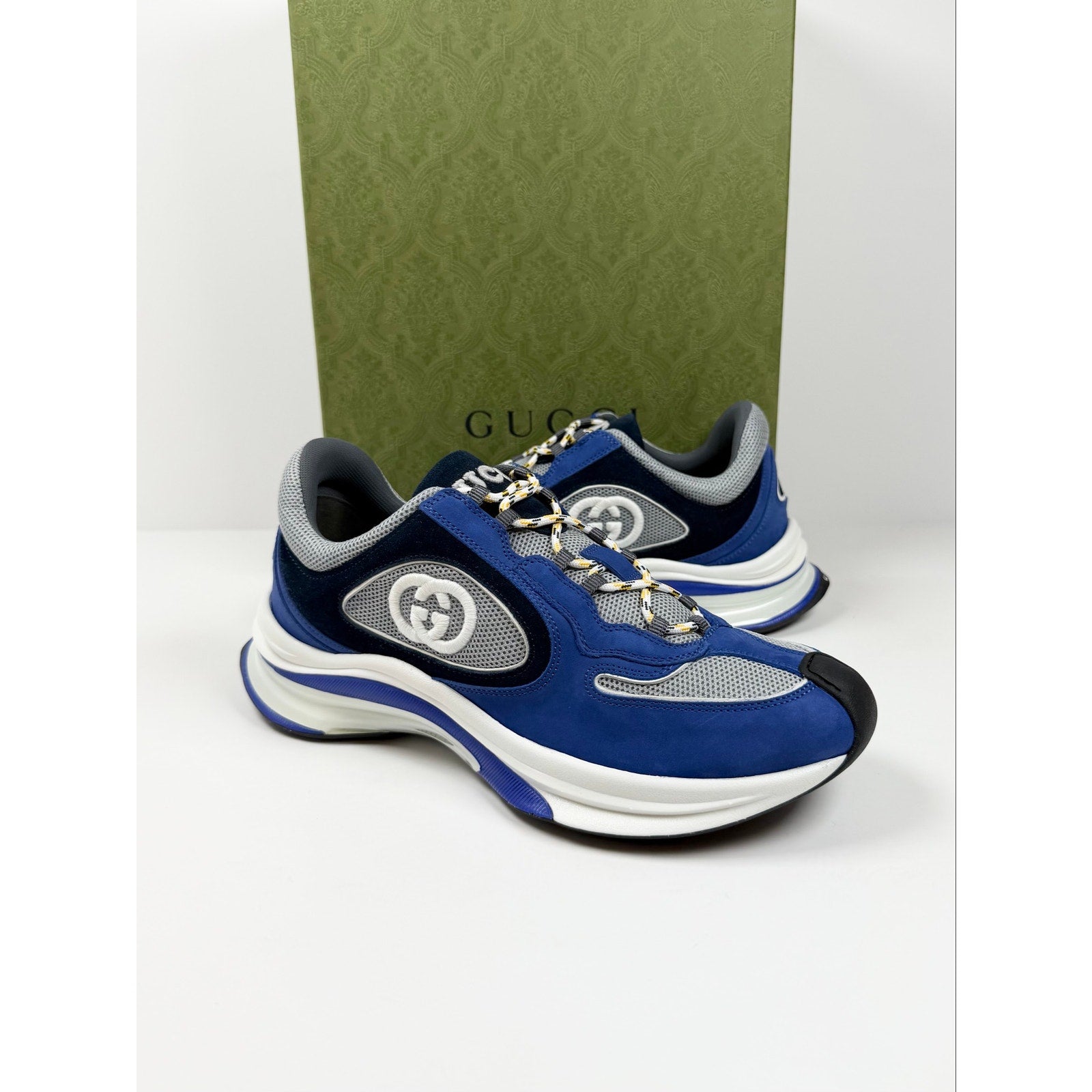 Size 8.5US - Gucci Run Sneaker Blue NEW