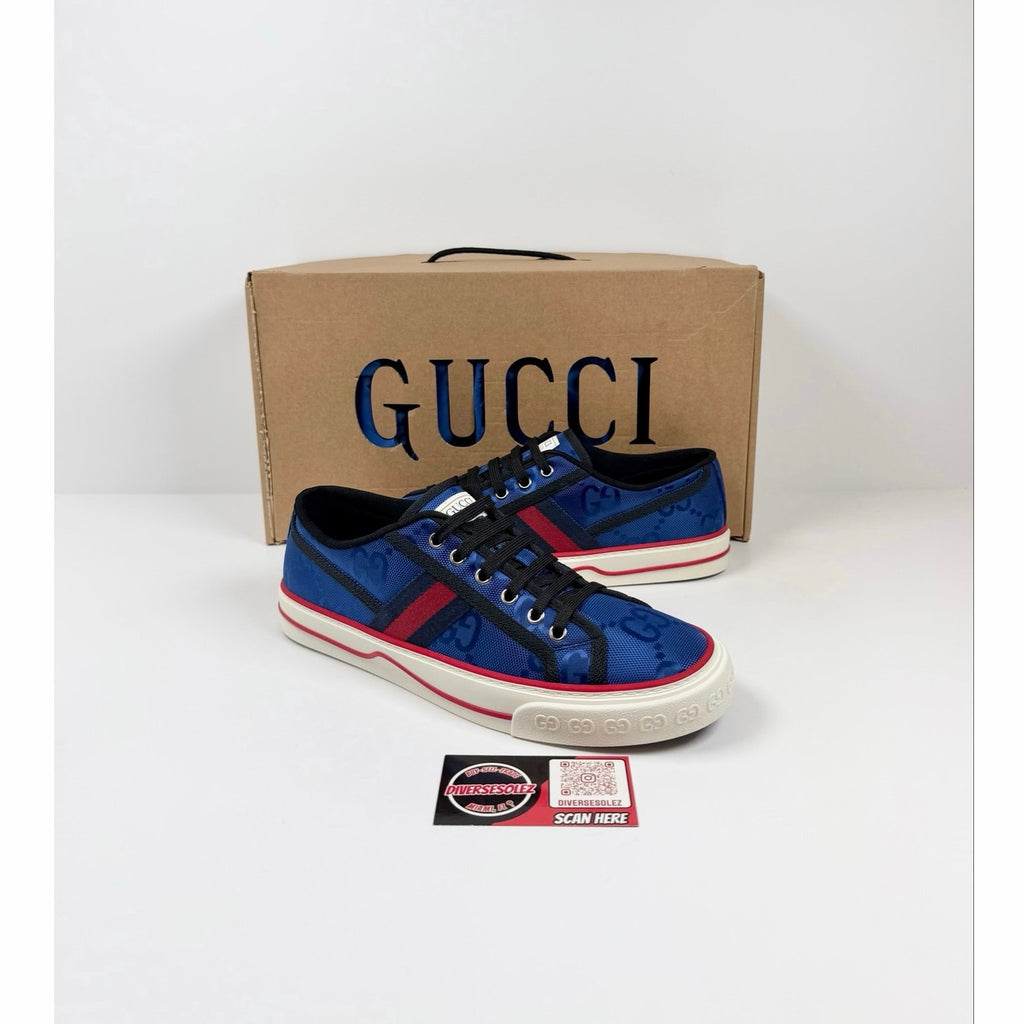 Size 8US - Gucci 1977 Blue Low Top Sneakers NEW